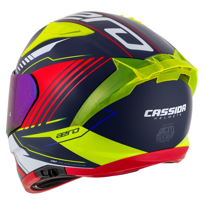 Cassida Aero Drome Integral motociklistička kaciga Pearl Blue-Yellow-Orange-Red-White