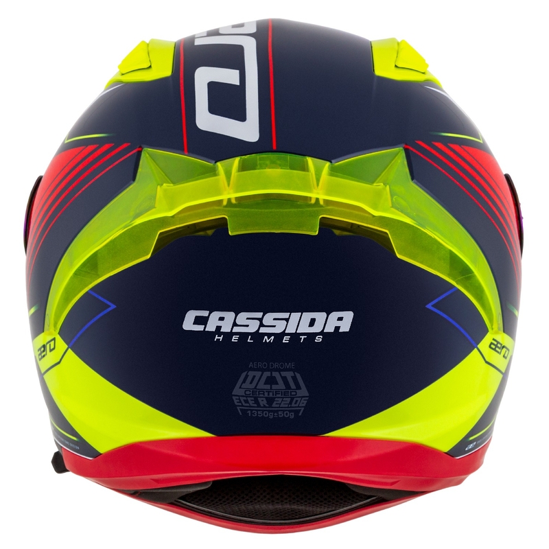 Cassida Aero Drome Integral motociklistička kaciga Pearl Blue-Yellow-Orange-Red-White