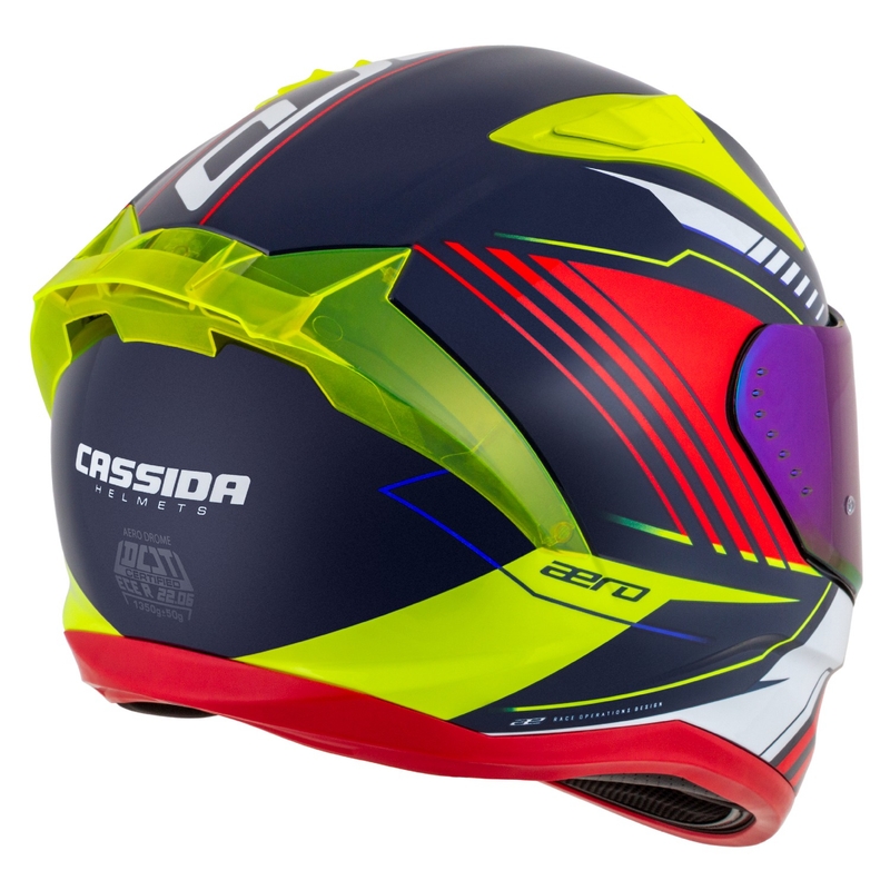 Cassida Aero Drome Integral motociklistička kaciga Pearl Blue-Yellow-Orange-Red-White