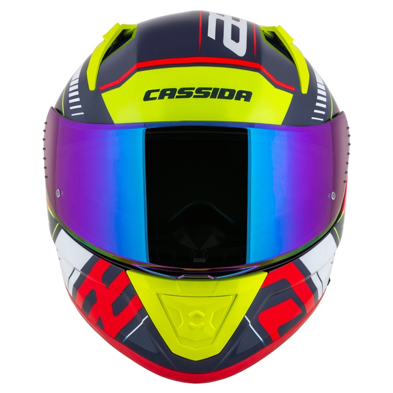 Cassida Aero Drome Integral motociklistička kaciga Pearl Blue-Yellow-Orange-Red-White