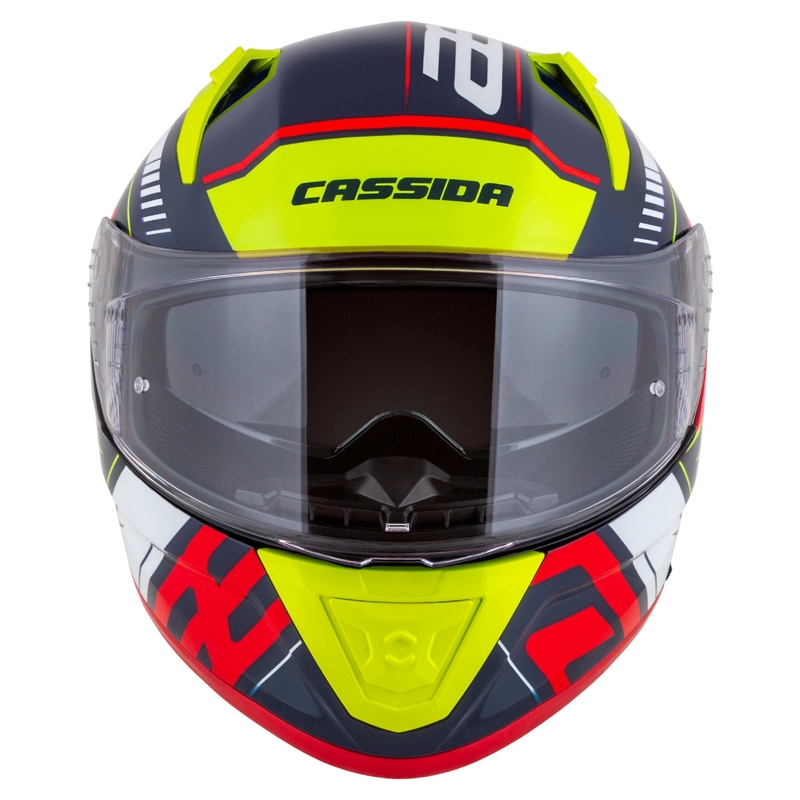 Cassida Aero Drome Integral motociklistička kaciga Pearl Blue-Yellow-Orange-Red-White