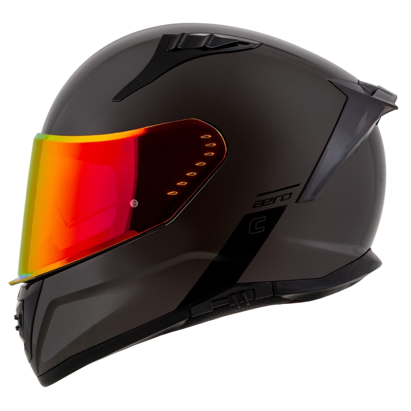 Cassida Aero Super Mono kaciga za motocikle s punim licem, sjajno crna, kromirana-crna