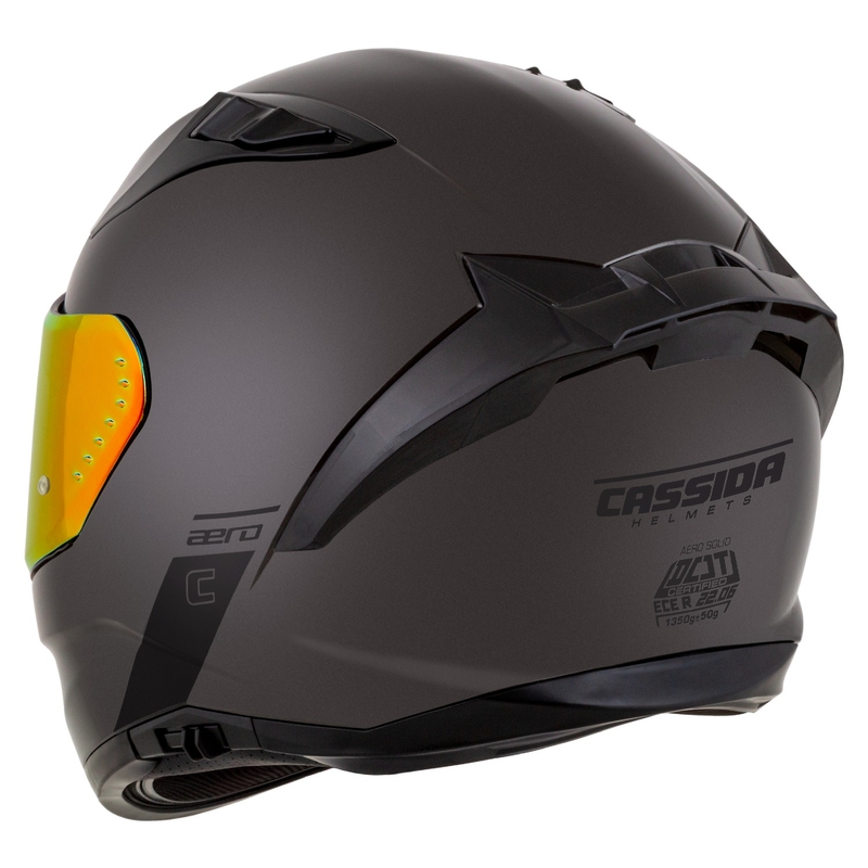 Cassida Aero Super Mono kaciga za motocikle s punim licem, sjajno crna, kromirana-crna