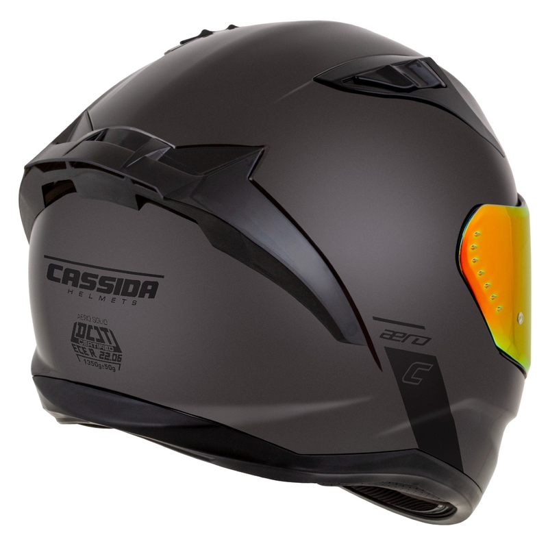 Cassida Aero Super Mono kaciga za motocikle s punim licem, sjajno crna, kromirana-crna