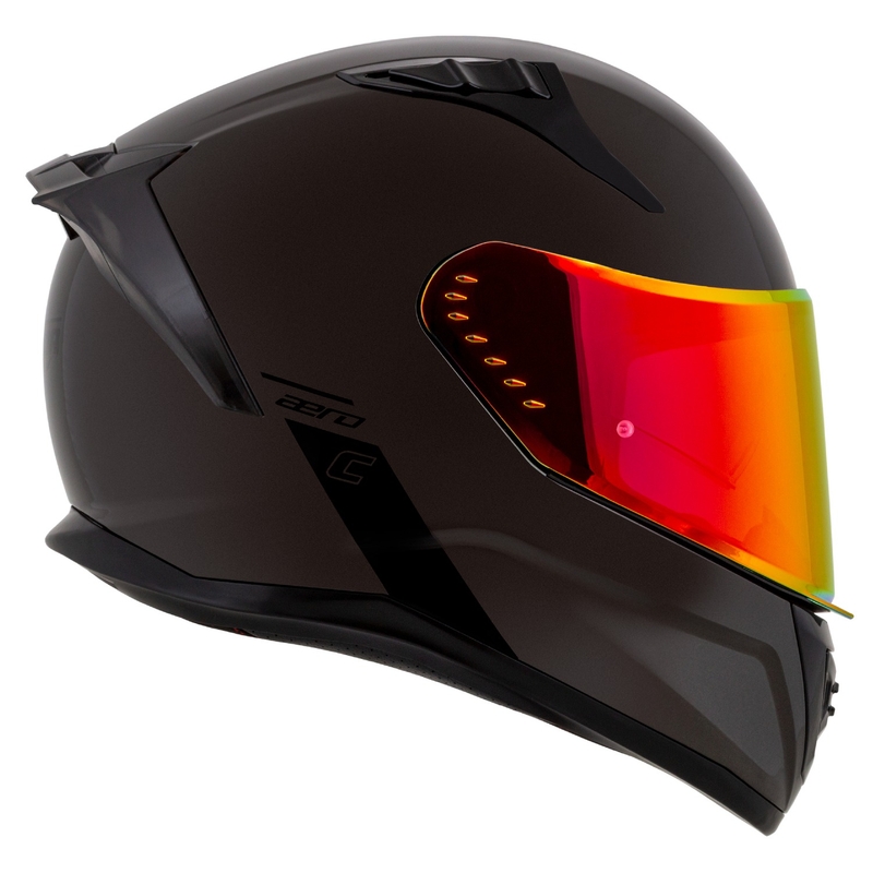 Cassida Aero Super Mono kaciga za motocikle s punim licem, sjajno crna, kromirana-crna