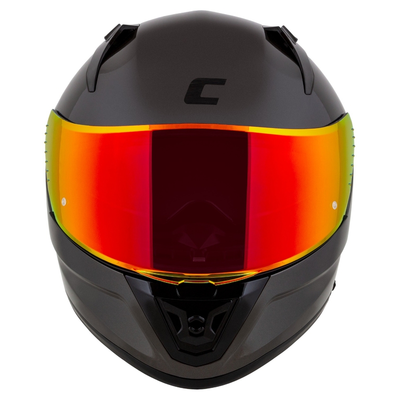 Cassida Aero Super Mono kaciga za motocikle s punim licem, sjajno crna, kromirana-crna