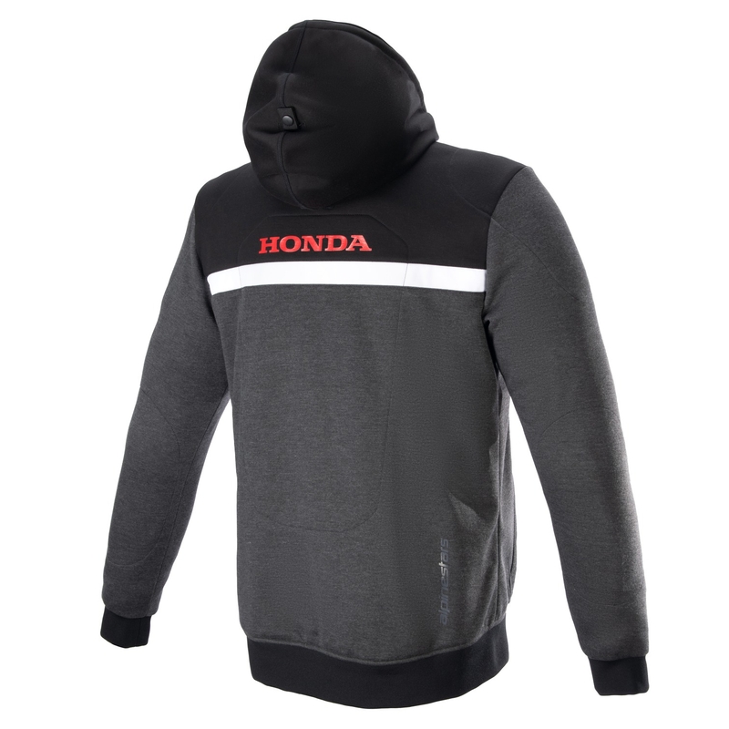 Alpinestars Chrome Street Hoodie Hoodie za motocikle Honda crno-sivo-crvena