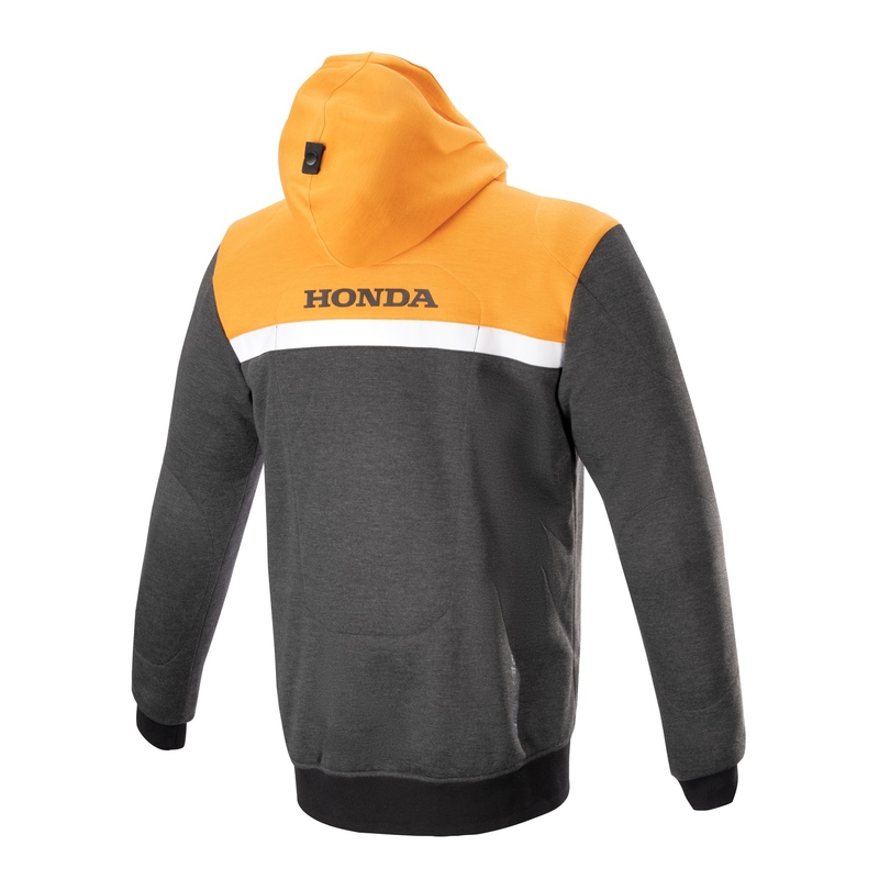 Alpinestars Chrome Street Hoodie Hoodie za motocikle Honda crno-sivo-narančasta