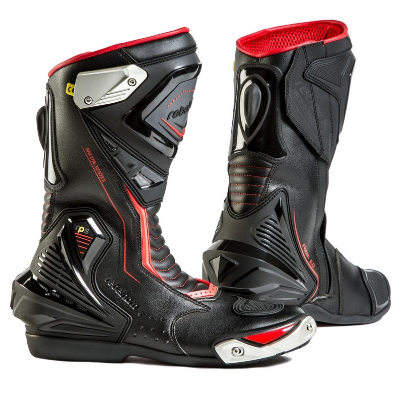 Motorističke čizme Rebelhorn Piston II CE crno-fluo crvene rasprodaja