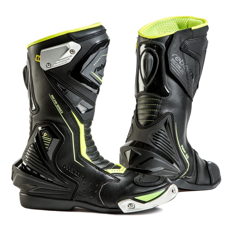 Motorističke čizme Rebelhorn Piston II CE Black-Fluo Yellow rasprodaja
