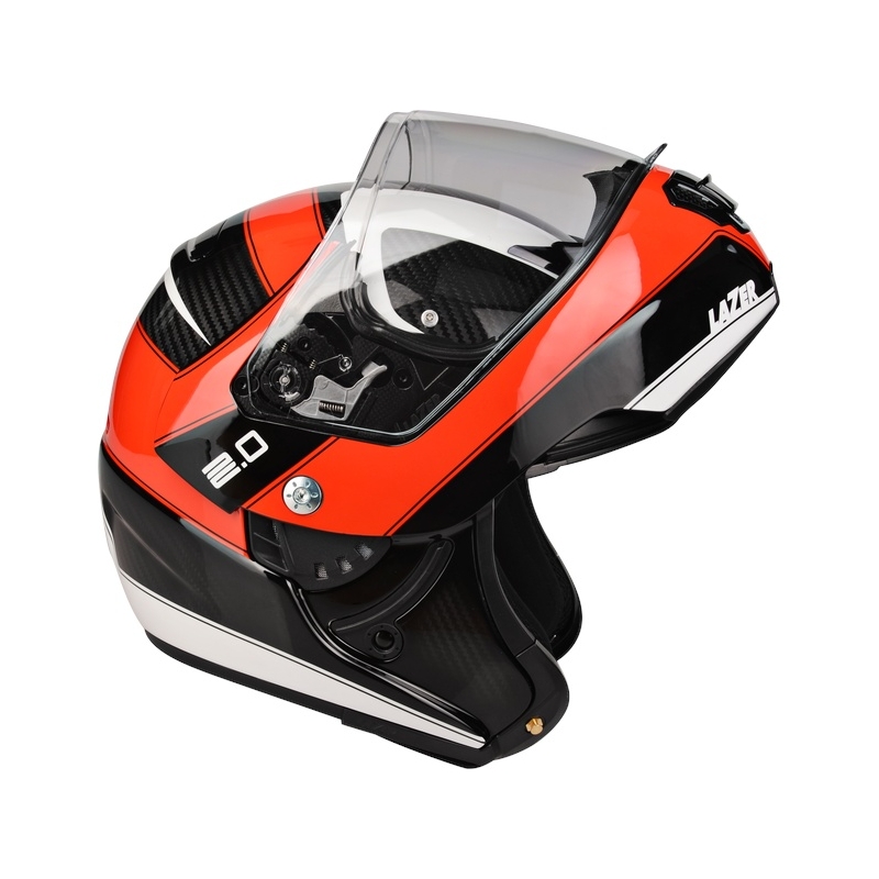 Přilba Lazer Monaco Evo - 2.0 Pure Carbon černo-červeno-bílá