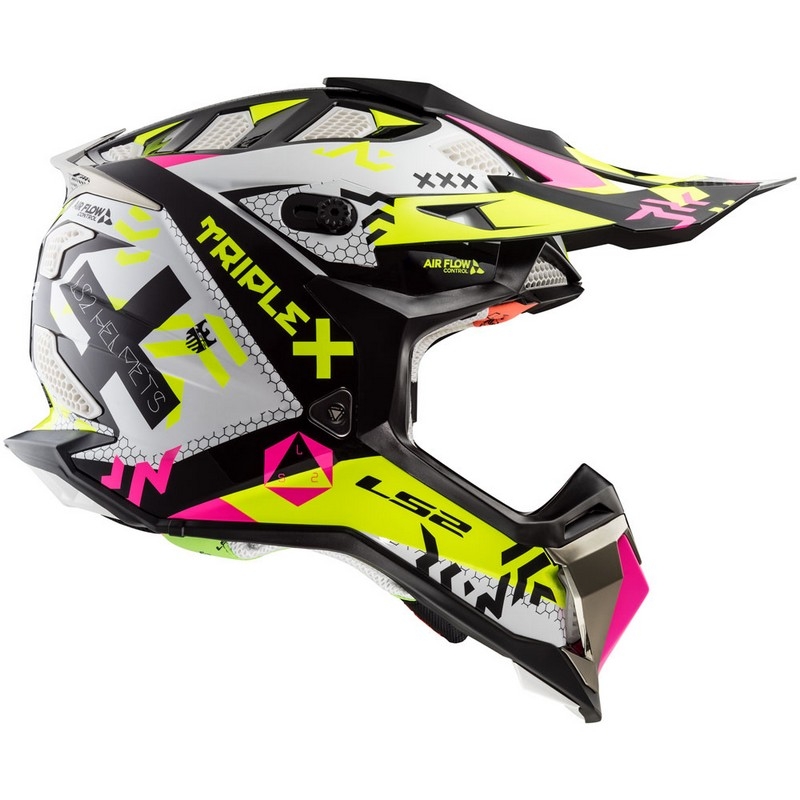 Kaciga za motocross LS2 MX470 Subverter bijela-fluo žuto-roza rasprodaja