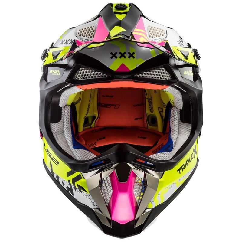 Kaciga za motocross LS2 MX470 Subverter bijela-fluo žuto-roza rasprodaja