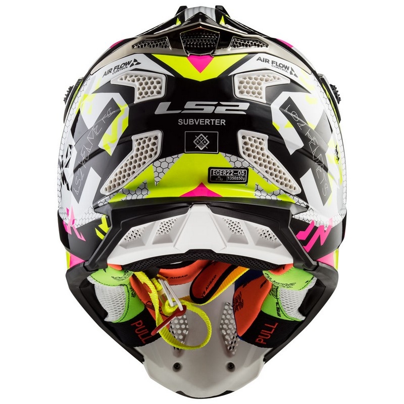 Kaciga za motocross LS2 MX470 Subverter bijela-fluo žuto-roza rasprodaja