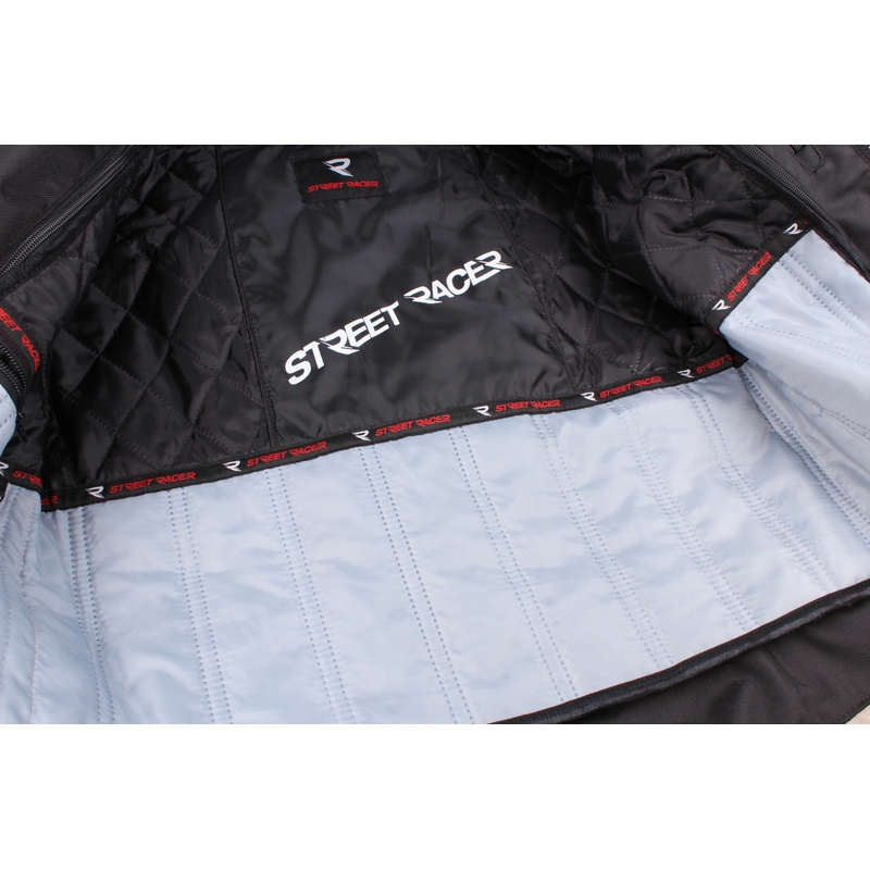 Crno-bijela motociklistička jakna Street Racer Block