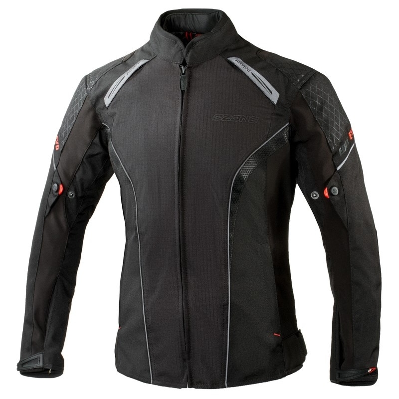 Ženska motoristička jakna Ozone Edge Evo Lady - crna