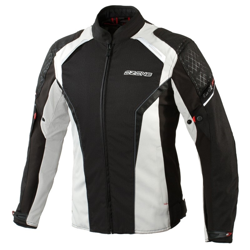 Ženska motoristička jakna Ozone Edge Evo Lady - crno/siva