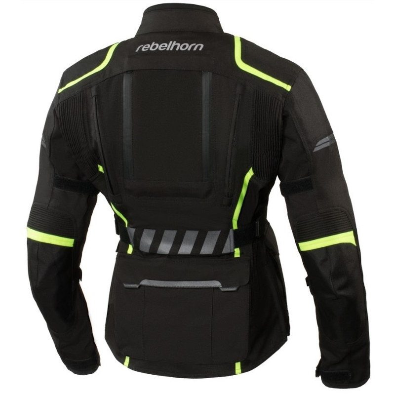 Ženska moto jakna Rebelhorn Hiker II Black-Fluo Yellow rasprodaja