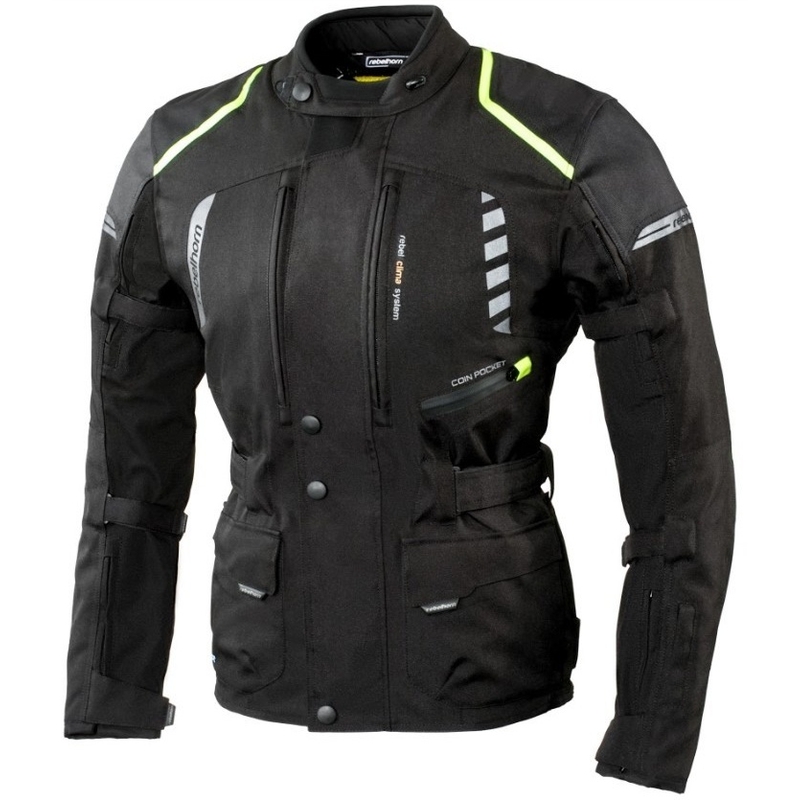 Motoristička jakna Rebelhorn Hiker II crna-fluo žuta rasprodaja