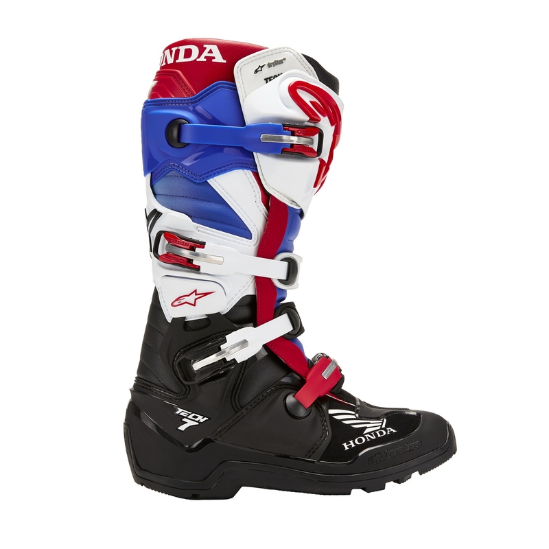 Alpinestars Tech 7 Enduro Drystar Honda motociklističke čizme crno-plavo-bijelo-crvene