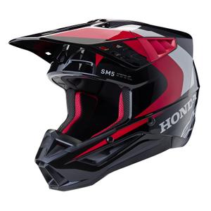 Motocross kaciga Alpinestars S-M5 Honda kolekcija 2024 crno-crveno-siva