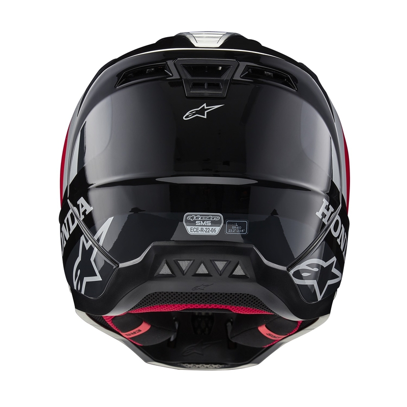 Alpinestars S-M5 Honda kolekcija motocross kaciga crno-crveno-siva