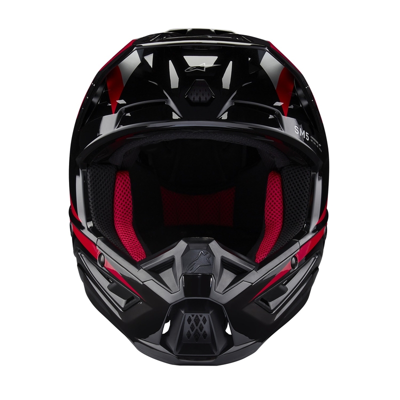 Alpinestars S-M5 Honda kolekcija motocross kaciga crno-crveno-siva