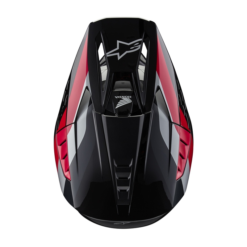 Alpinestars S-M5 Honda kolekcija motocross kaciga crno-crveno-siva