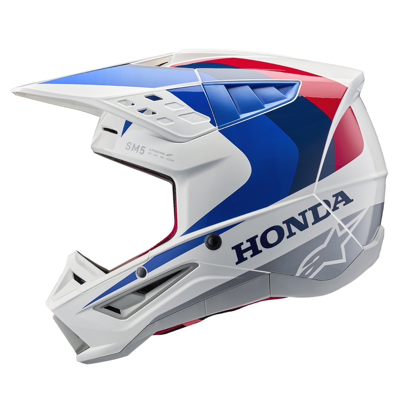 Kolekcija kaciga za motokros Alpinestars S-M5 Honda, bijelo-plavo-crvena