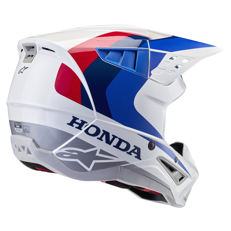 Kolekcija kaciga za motokros Alpinestars S-M5 Honda, bijelo-plavo-crvena