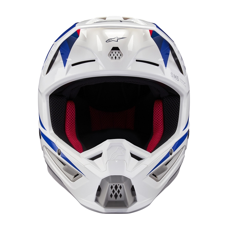 Kolekcija kaciga za motokros Alpinestars S-M5 Honda, bijelo-plavo-crvena