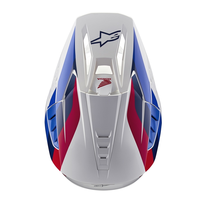 Kolekcija kaciga za motokros Alpinestars S-M5 Honda, bijelo-plavo-crvena