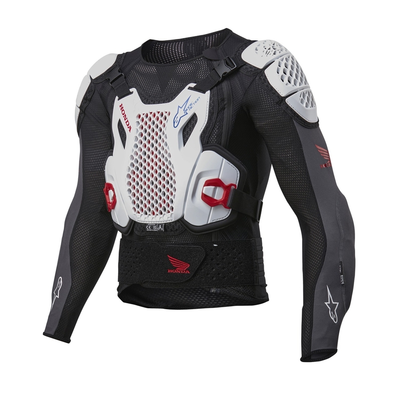 Kolekcija štitnika za tijelo Alpinestars Bionic Plus 2 Honda bijelo-plavo-crveno-crno