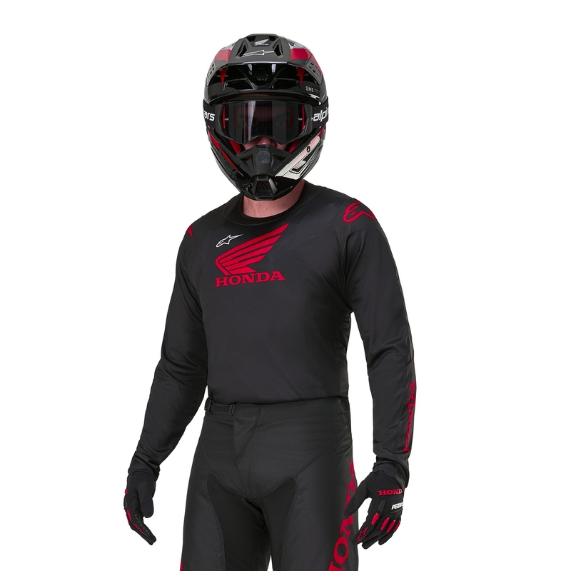 Motocross majica Alpinestars Racer Iconic Honda Collection crno-crvena