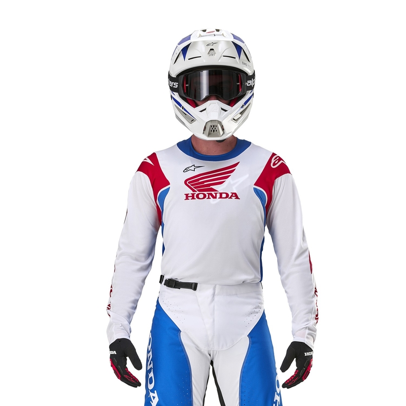 Alpinestars Racer Iconic Honda kolekcija motocross majica bijelo-plavo-crveno-crna