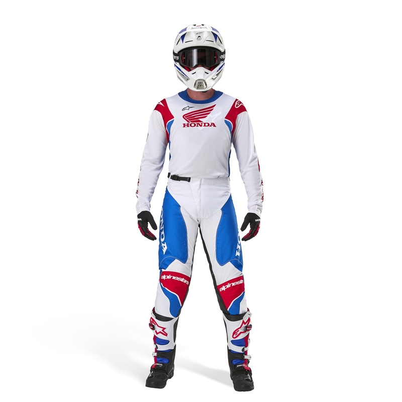 Alpinestars Racer Iconic Honda kolekcija motocross majica bijelo-plavo-crveno-crna