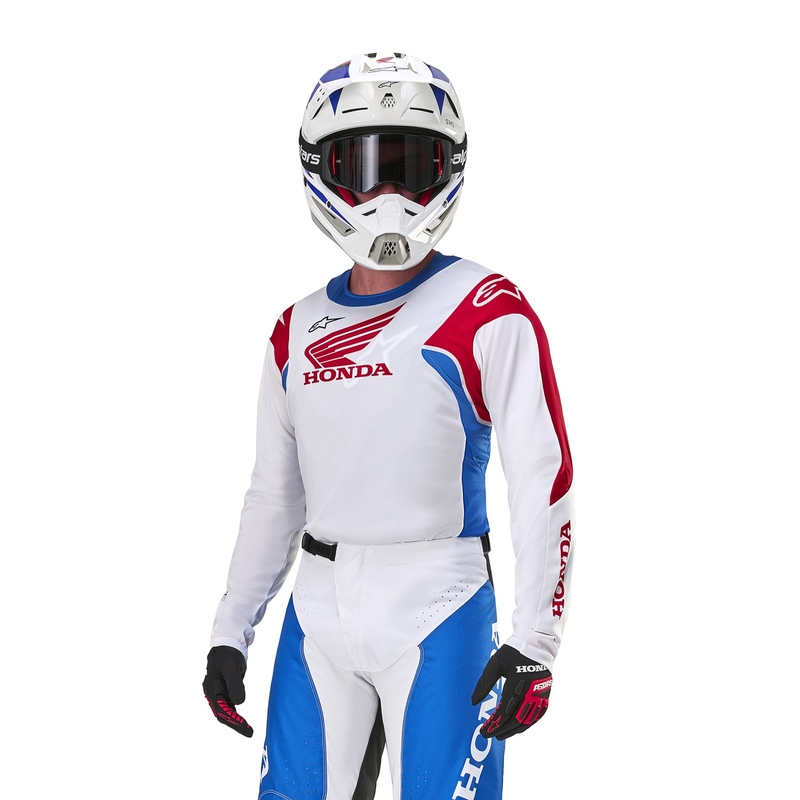Alpinestars Racer Iconic Honda kolekcija motocross majica bijelo-plavo-crveno-crna