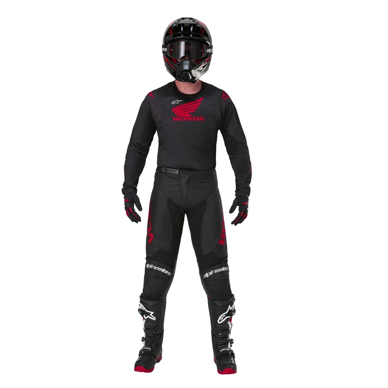 Motocross hlače Alpinestars Racer Iconic Honda Collection crno-crvene