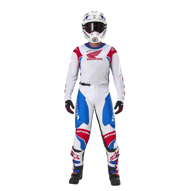 Alpinestars Racer Iconic Honda kolekcija motocross hlača bijelo-plavo-crveno-crno