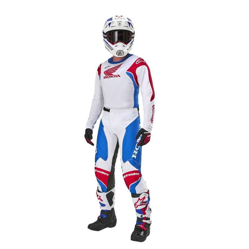 Alpinestars Racer Iconic Honda kolekcija motocross hlača bijelo-plavo-crveno-crno