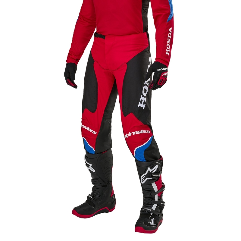 Kolekcija Alpinestars Racer Iconic Honda Motocross Hlače crveno-crno-plavo-bijelo