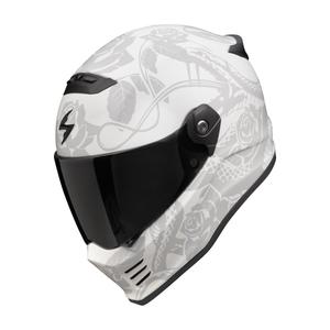 Integralna motociklistička kaciga Scorpion Covert FX Dragon mat sivo-srebrna