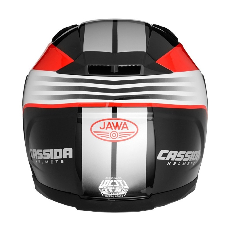 Motoristička kaciga Cassida Apex Jawa - crveno-crno-siva