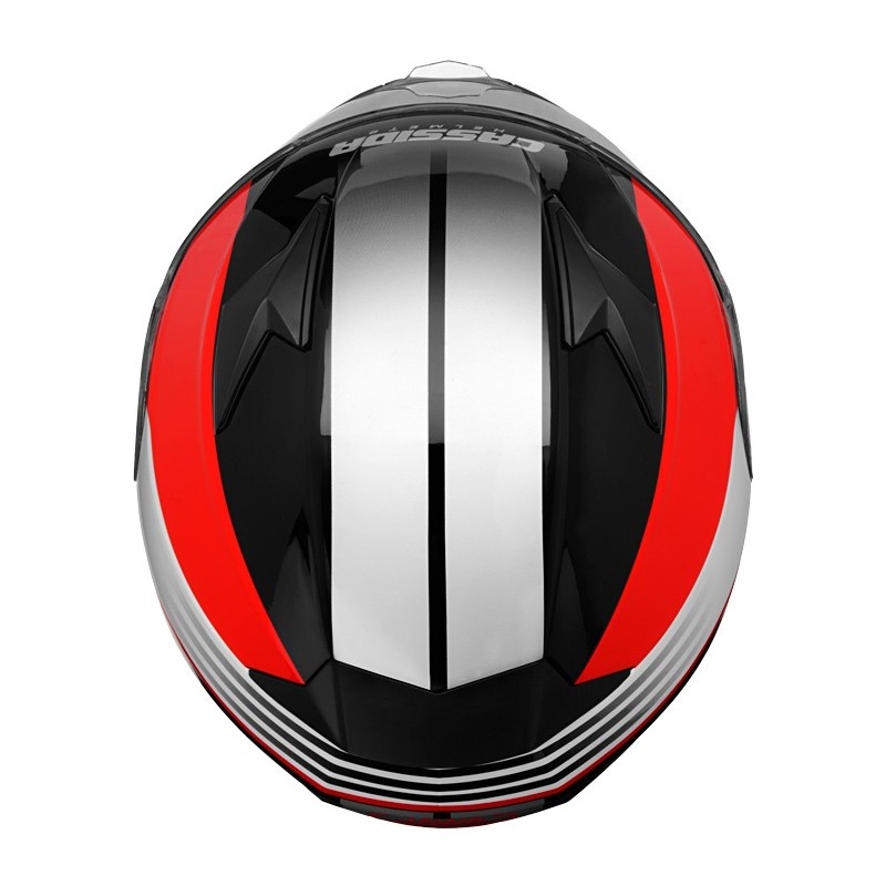 Motoristička kaciga Cassida Apex Jawa - crveno-crno-siva