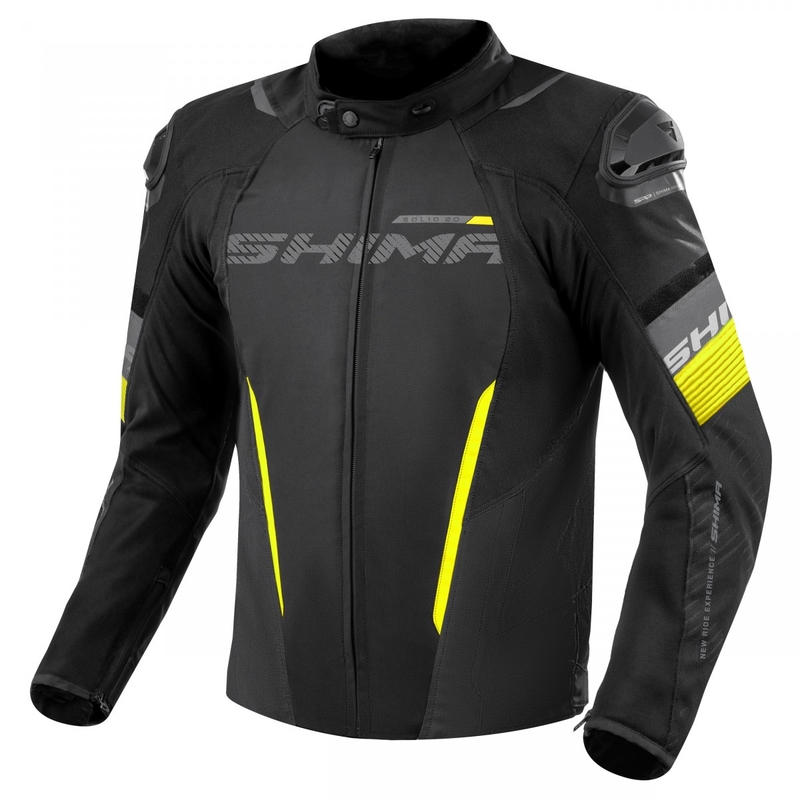 Motociklistička jakna Shima Solid 2.0 crno-fluo žuta