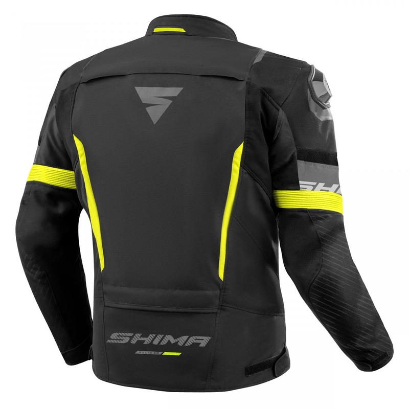 Motociklistička jakna Shima Solid 2.0 crno-fluo žuta