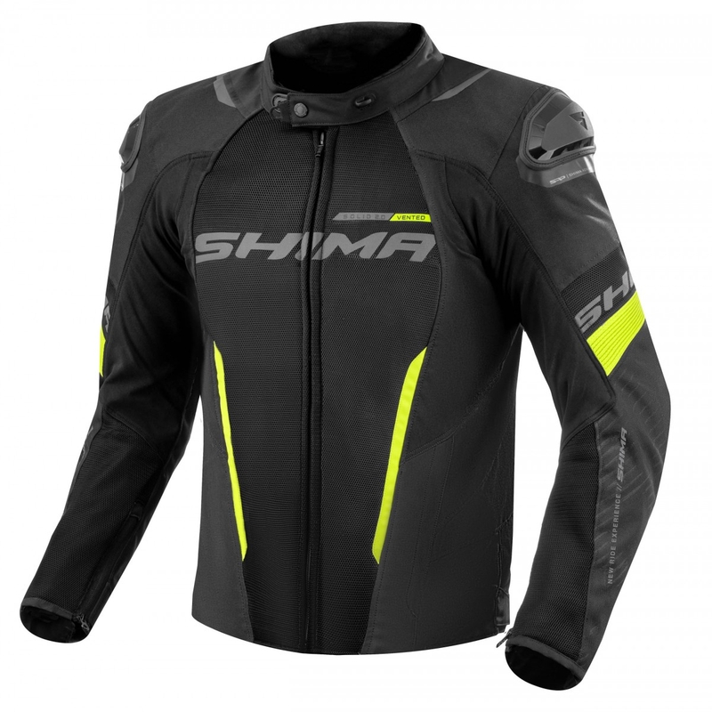 Motociklistička jakna Shima Solid 2.0 Vent crno-fluo žuta