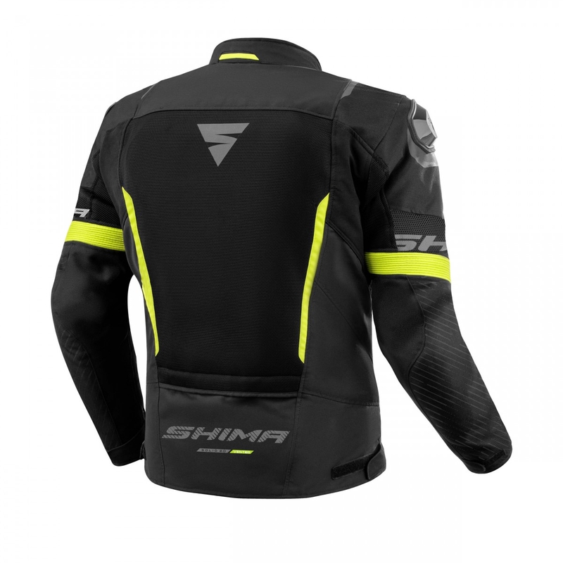 Motociklistička jakna Shima Solid 2.0 Vent crno-fluo žuta