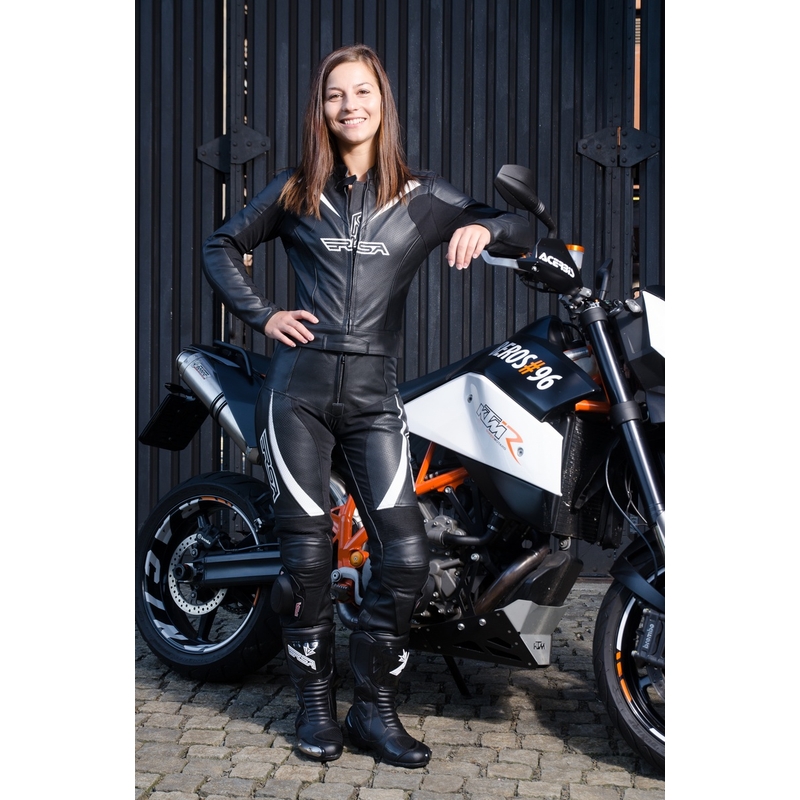 Ženske motociklističke jakne RSA Destiny 2 crno-bijela rasprodaja