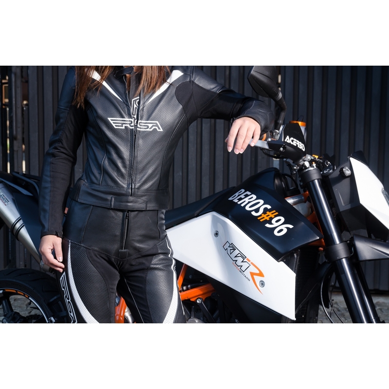 Ženske motociklističke jakne RSA Destiny 2 crno-bijela rasprodaja